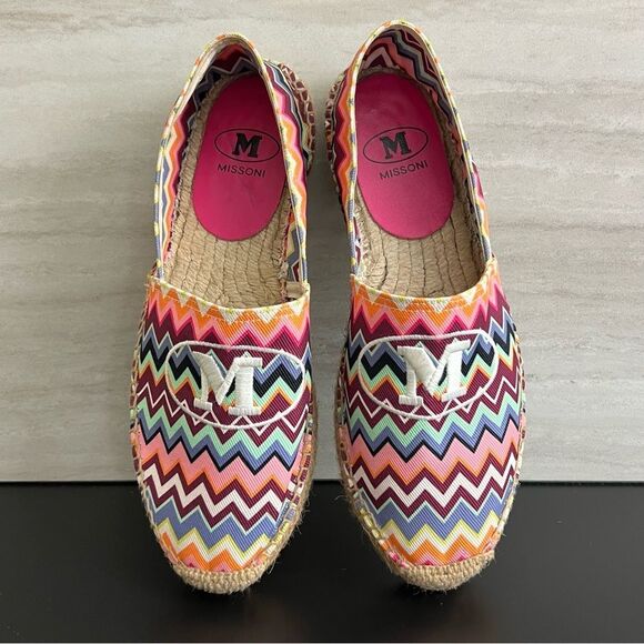 Authentic MISSONI Logo Embroidered Espadrilles Size 39 - Picture 7 of 9